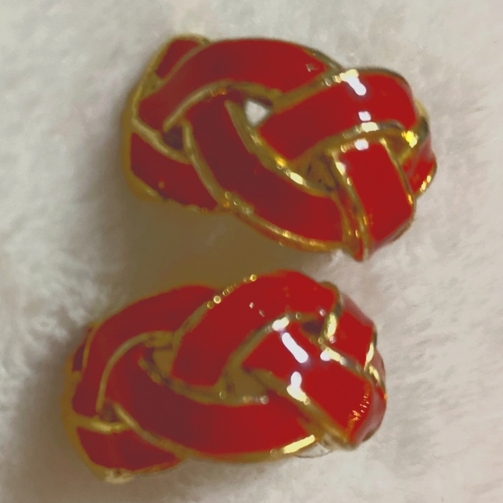Red and gold Napier earrings